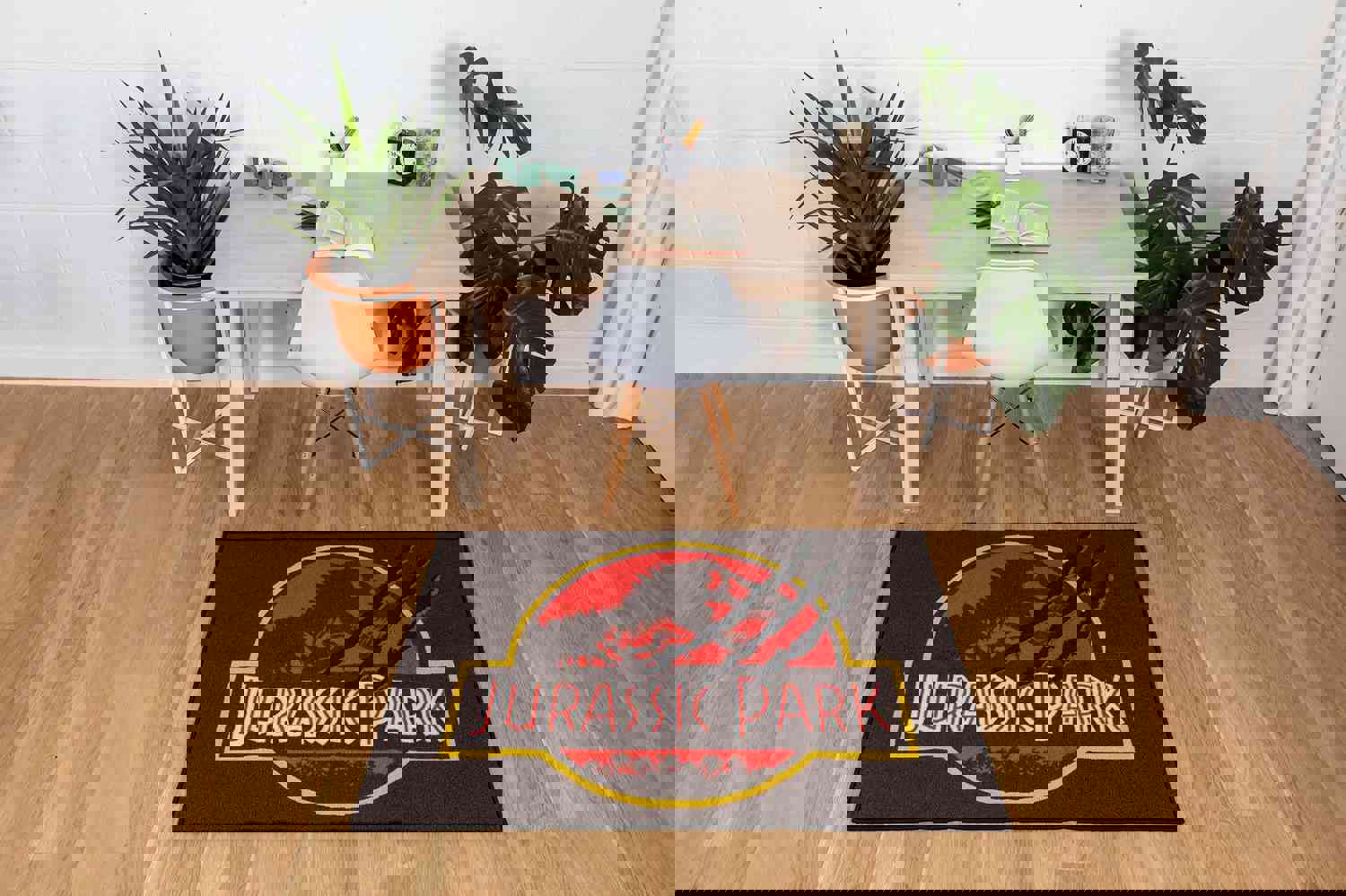 Jurassic Park Logo Printed Area Rug | 52 x 36 Inches