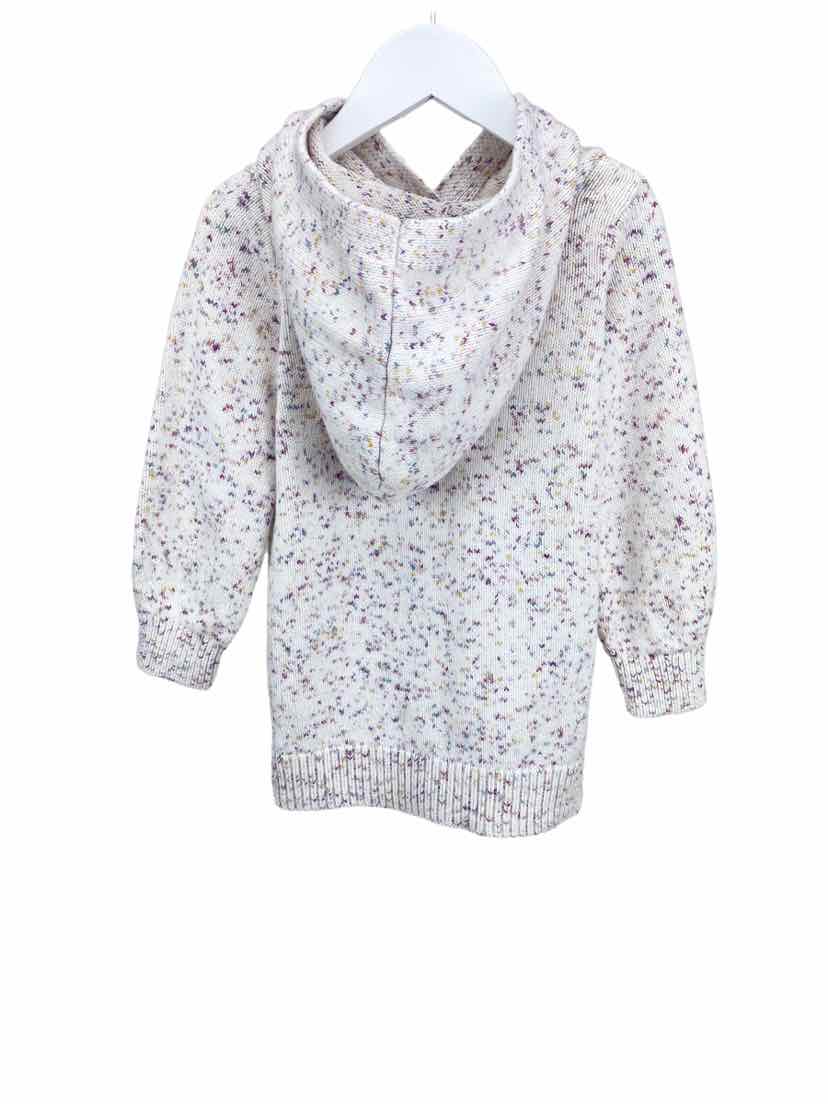Baby Gap Girls Donegal Hoodie Sweater Tunic/Dress, Ivory/Multi, Size 4