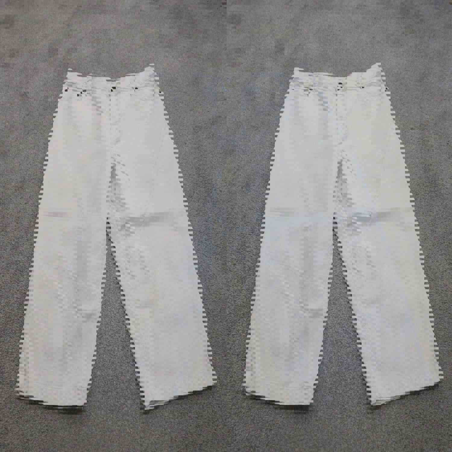 L L Bean Women's White Cropped Straight Leg Jeans Size 20