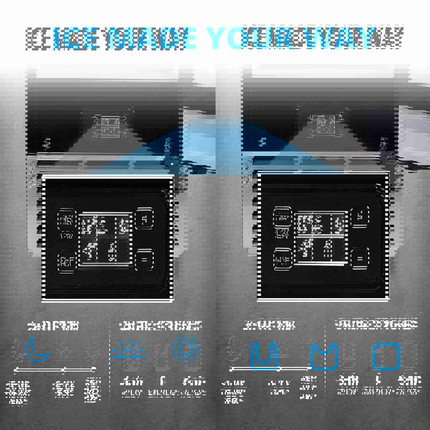 Newair 15” Undercounter 80lb Daily Clear Ice Cube Maker Machine with Self-Cleaning Function