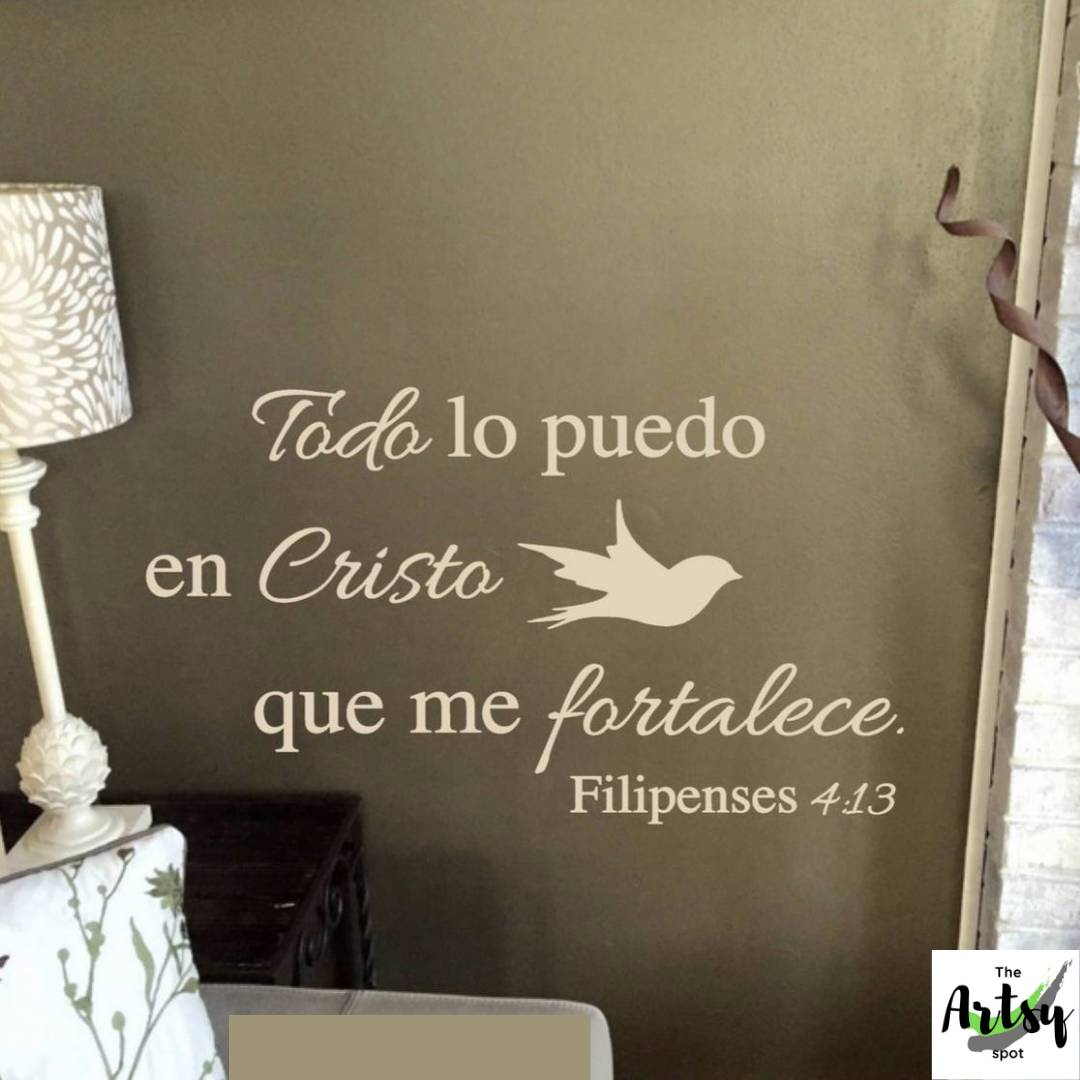 Spanish Decal Filipenses 4:13 - Bible Scripture Vinyl Sticker