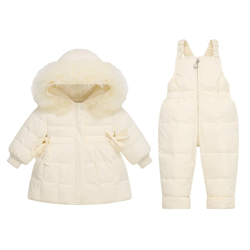Little Boys Girls Thick Warm Down Jacket Jumpsuit Clothing Set