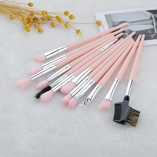 12pcs Professional Eye Makeup Brush Set - High Quality Beauty Tool Kit