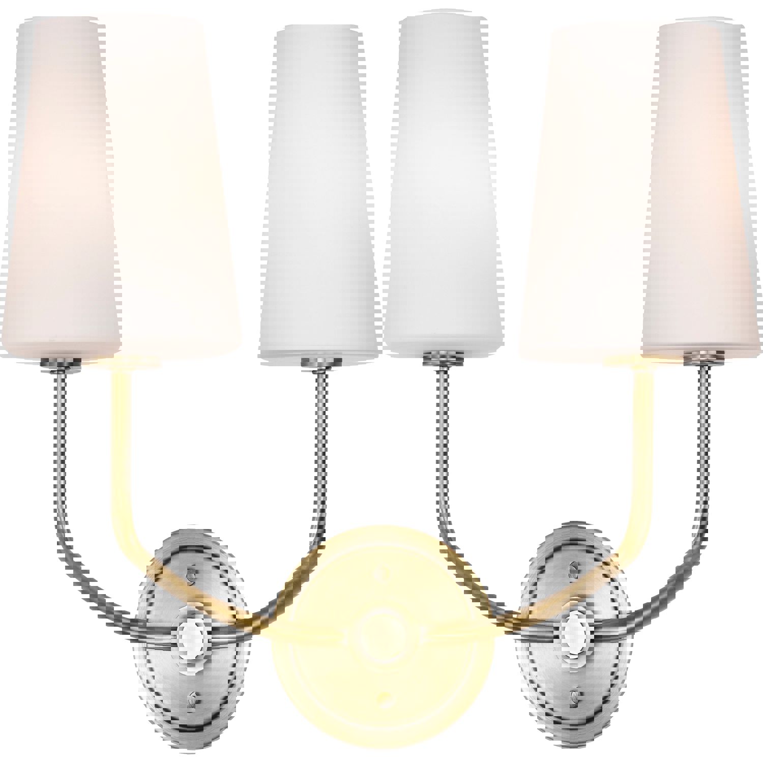 SATCO/NUVO Cordello 2 Light Sconce Vintage Brass Finish Etched White Opal Glass