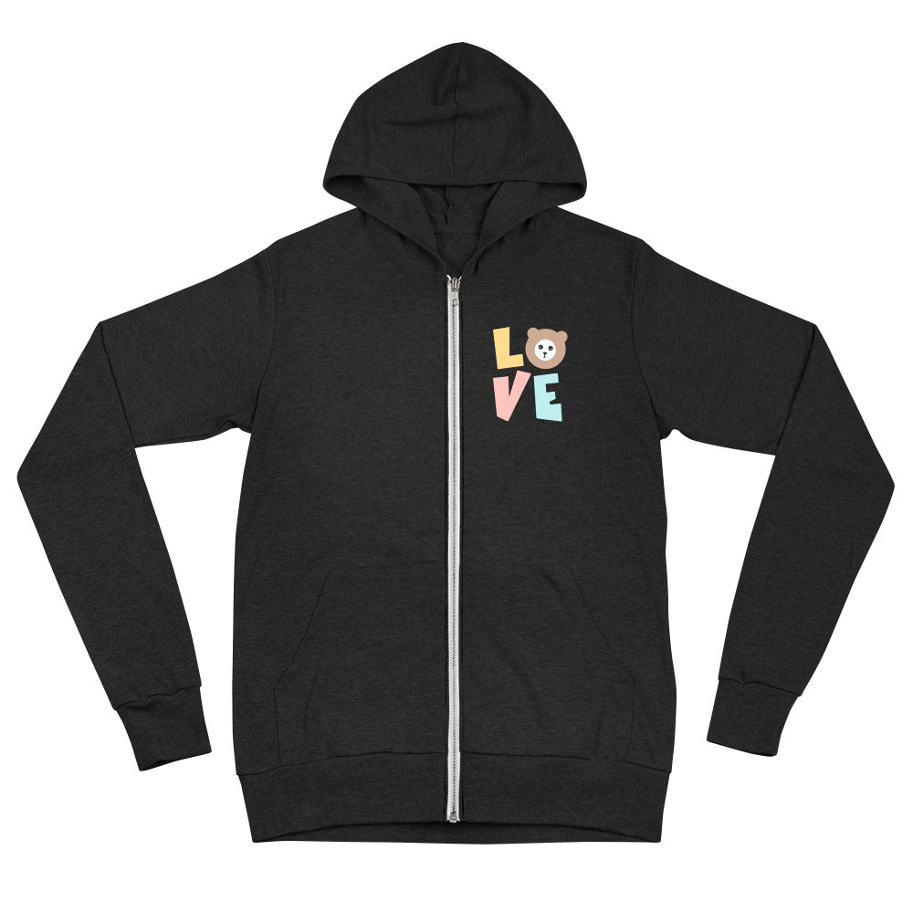 LOVE by Misa Zip Hoodie - Lightweight Unisex Hoodie with Kangaroo Pocket