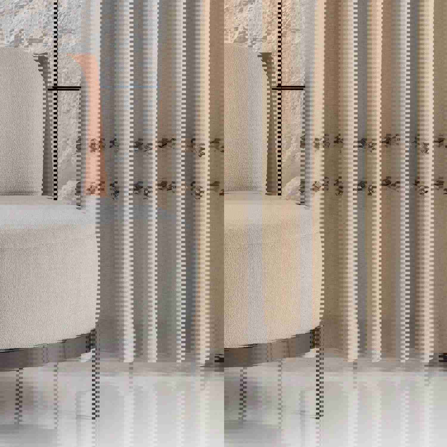 Real Linen Handmade Cream 100% Handmade Custom Linen Sheer Curtain