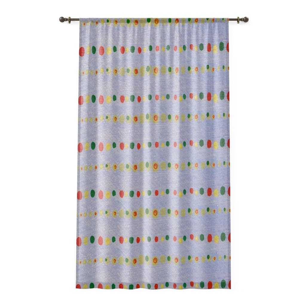 VINTAGE JAPANESE WOODBLOCK PRINT SHEER WINDOW CURTAIN