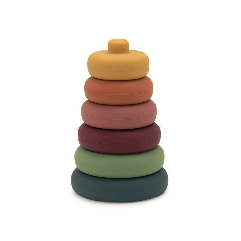 Soft Silicone Stacking Blocks Rings - Baby Sensory and Educational Toy