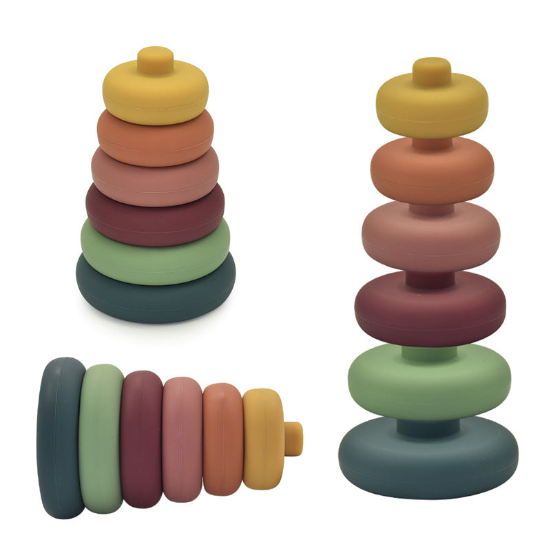 Soft Silicone Stacking Blocks Rings - Baby Sensory and Educational Toy