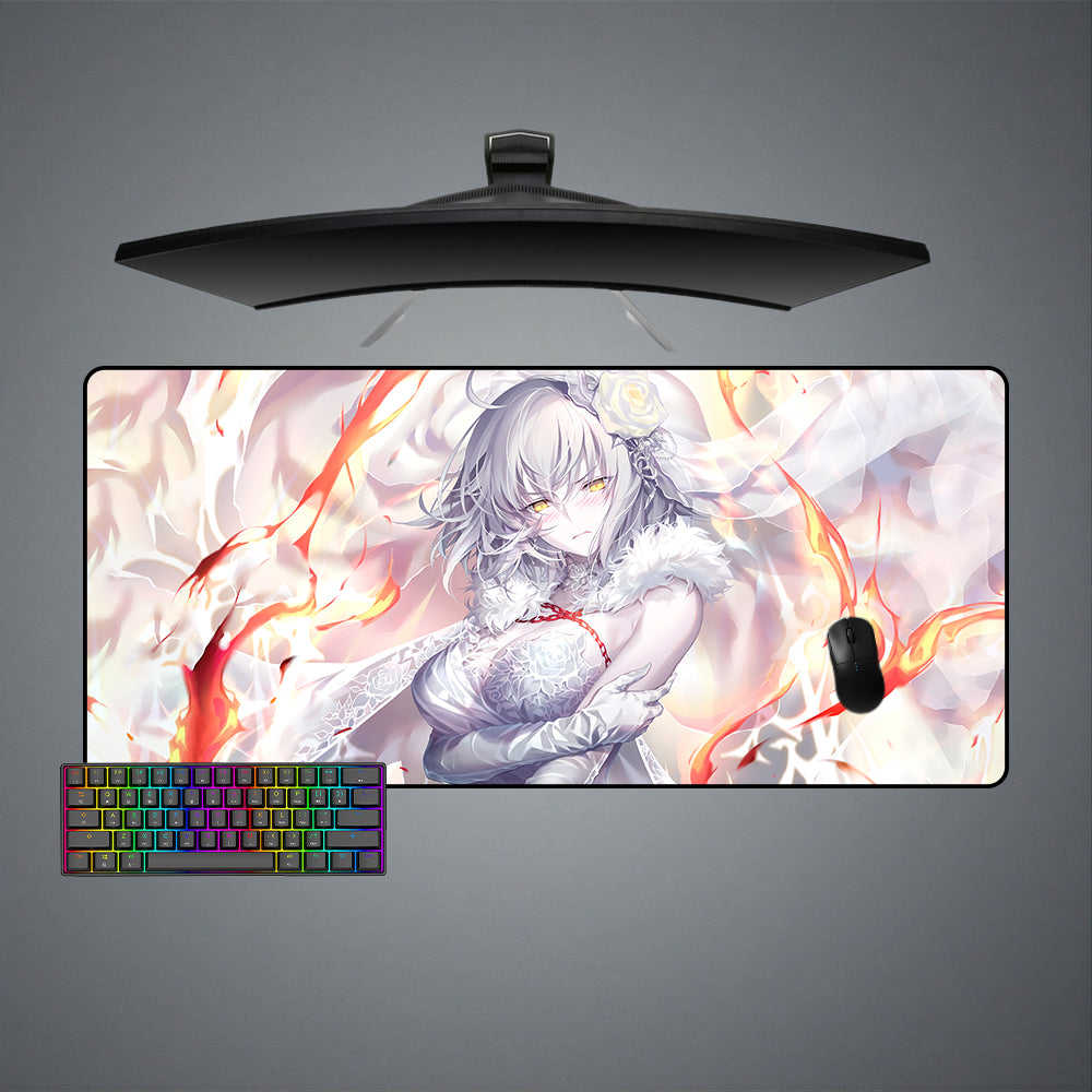 Jeanne dArc White Design Gaming Mouse Pad - M-XXL Size for Enhanced Accuracy