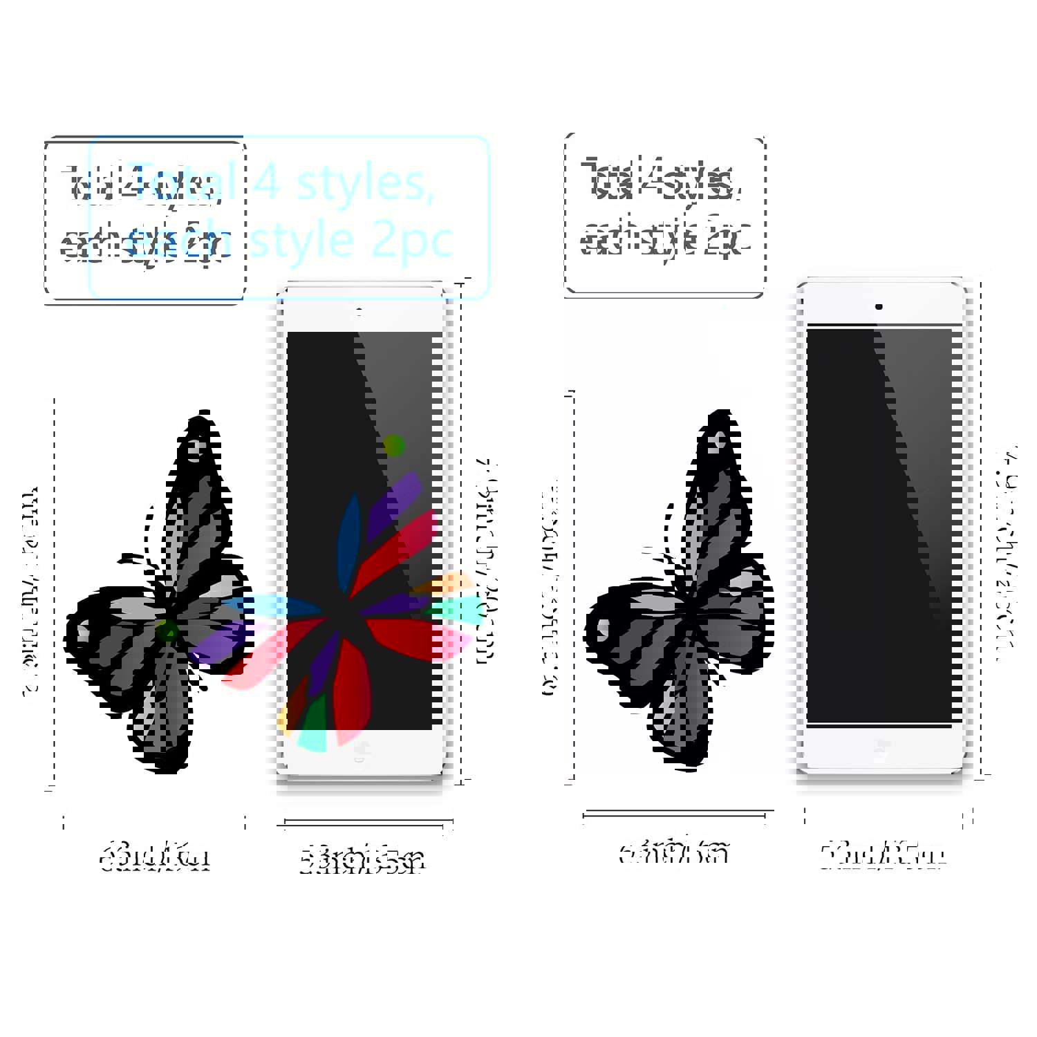 Craspire PVC Window Sticker Set - Butterfly Pattern, 16x16cm, 8pcs