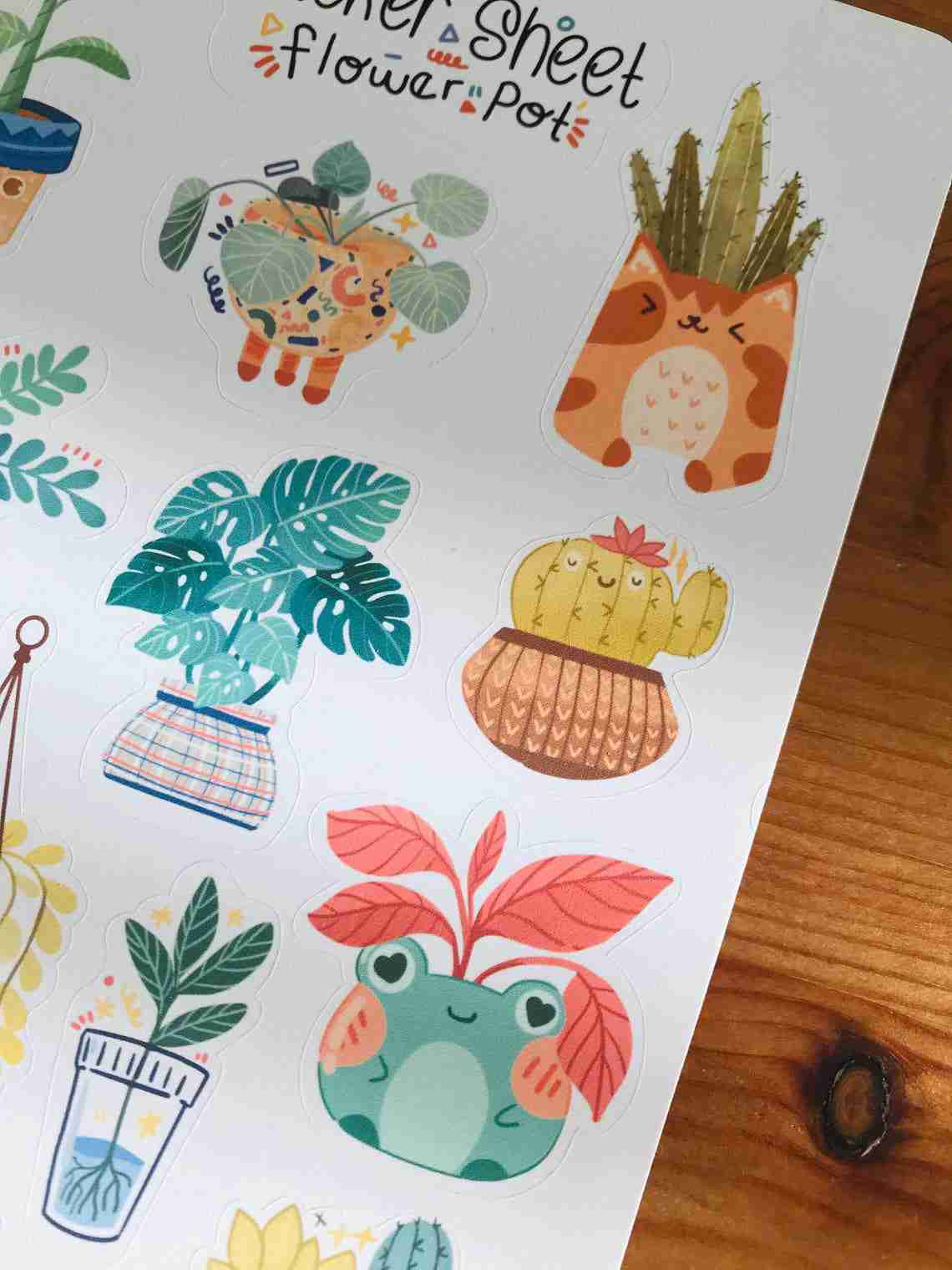 Flower Pot Sticker Sheet - Bullet Journal Stickers