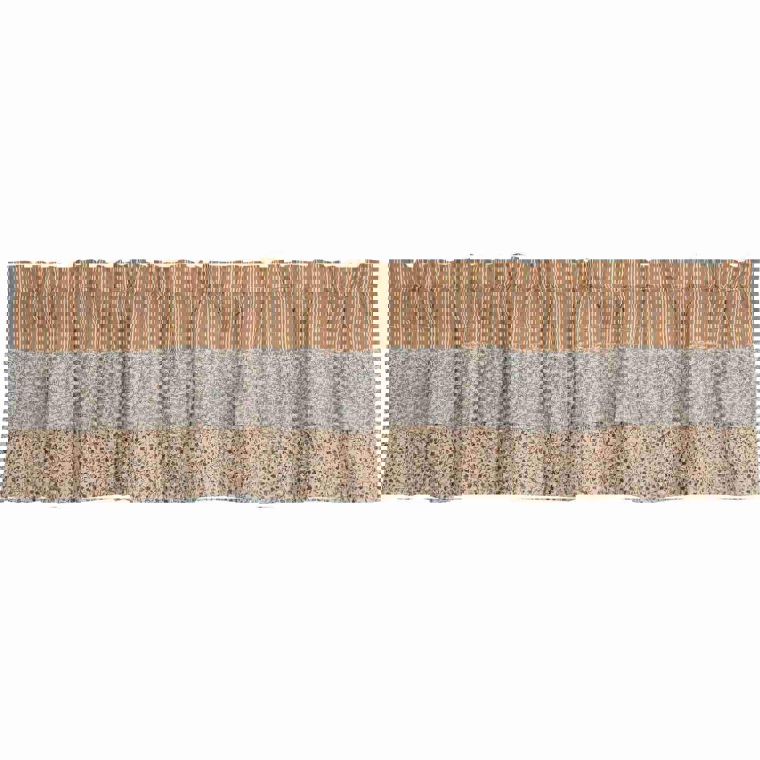 Kaila Gold Ticking Ruffled Valance