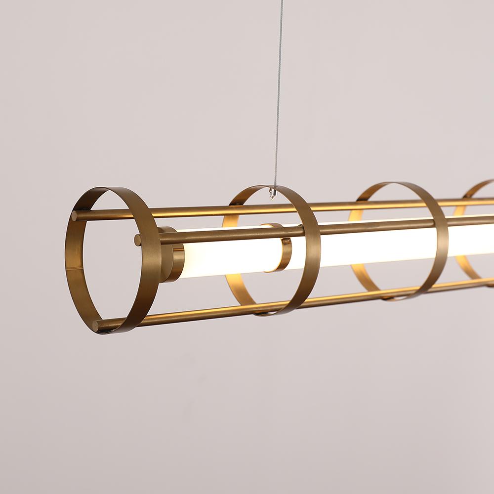 Modern Gold Cylinder Kitchen Island Light Linear Pendant Light for Dining Room