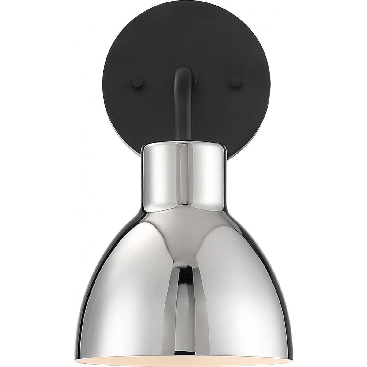 Sloan 1 Light Vanity - Matte Black and Polished Nickel Finish