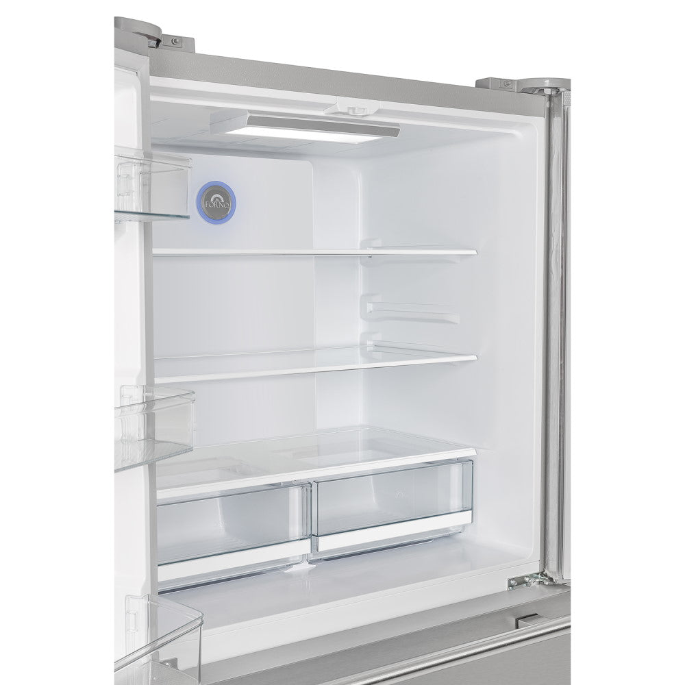Forno FFRBI1820-36SB 36″ Moena French Door Refrigerator with Ice Maker, 19.2 cu.ft.