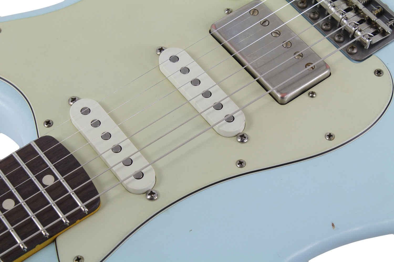 Nash S-63 Guitar, Sonic Blue, HSS, Medium Aging
