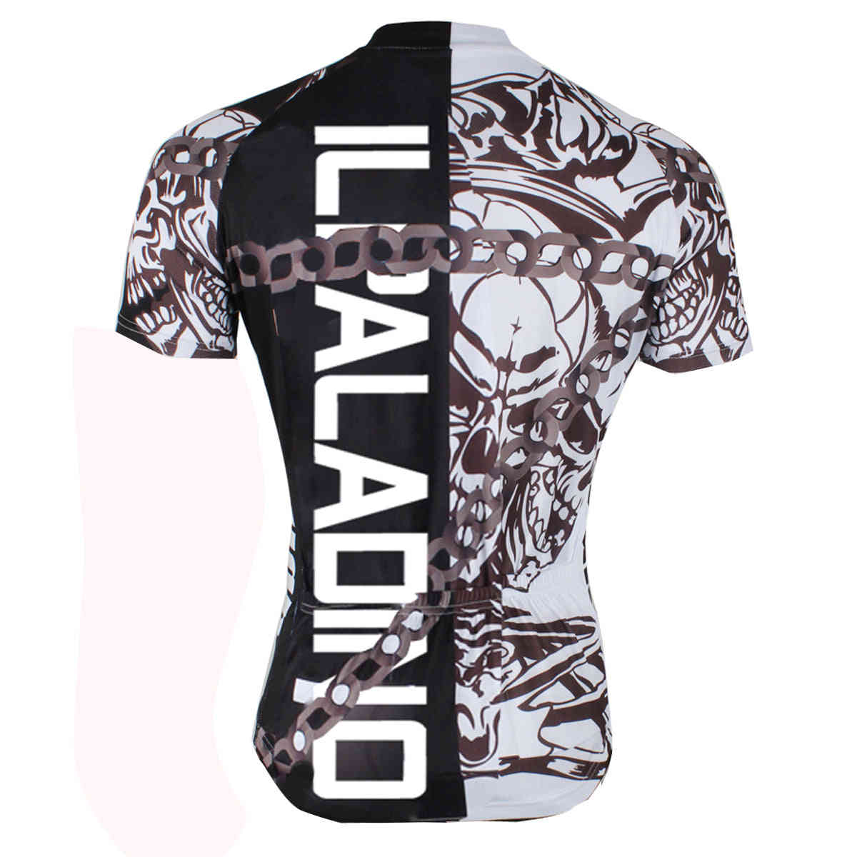 ILPALADINO Chain Skull Mens Summer Cycling Short-sleeve Suit Bike Shirt Sportswear Quick-dry Shirt