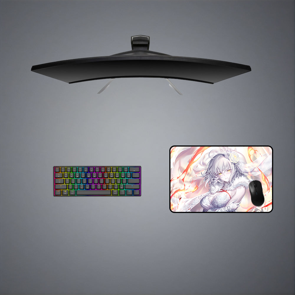Jeanne dArc White Design Gaming Mouse Pad - M-XXL Size for Enhanced Accuracy