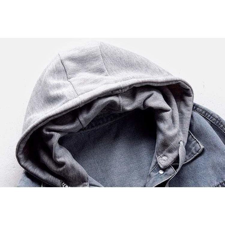Fashion Hooded Denim Jacket - Fleece-Lined Winter Coat