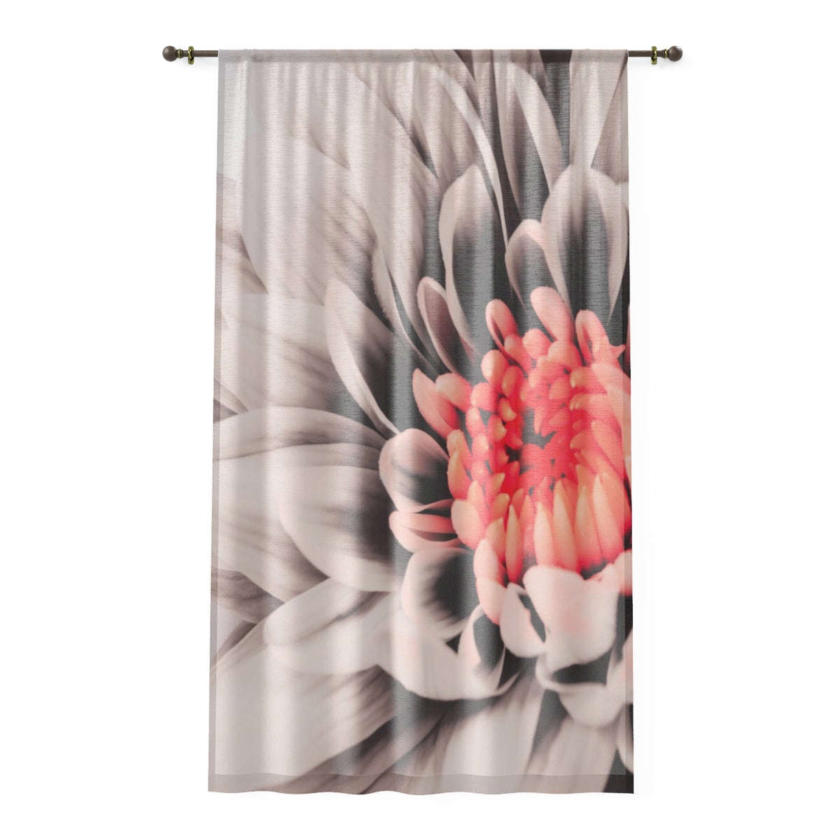 PINK CHRYSANTHEMUM - SHEER Window Curtain