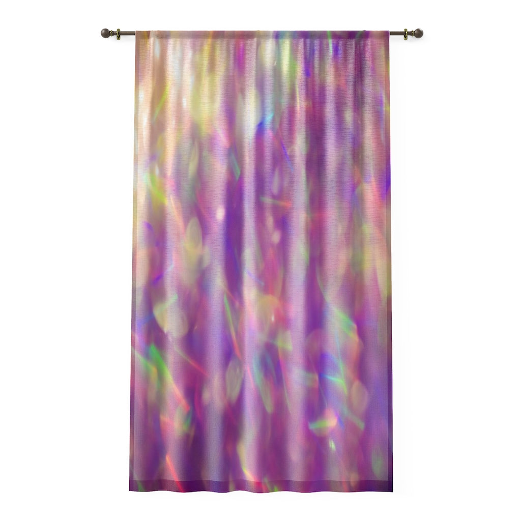 HOT PINK GLITTER REFLECTION - SHEER Window Curtain