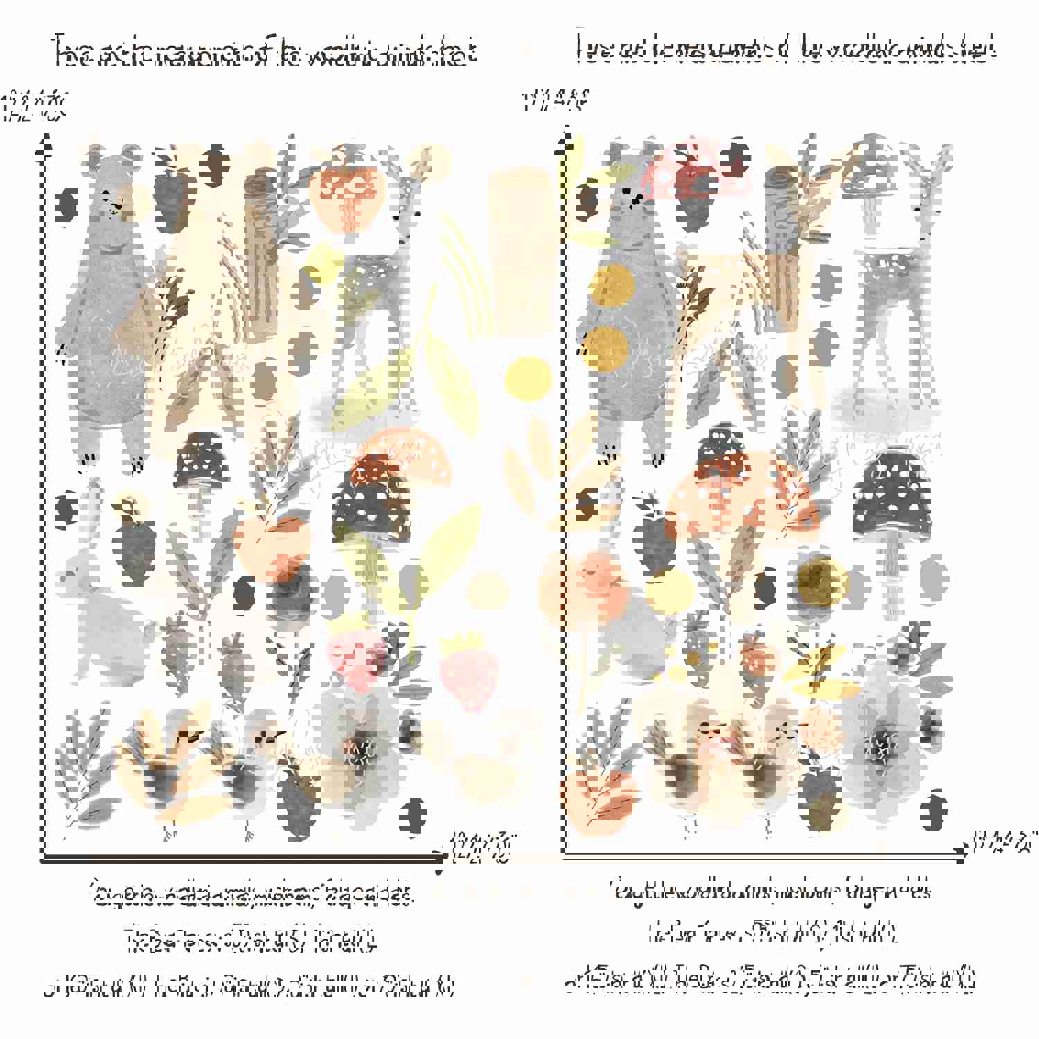 Woodland Baby Forest Animals - Fabric Nursery Wall Art Decals