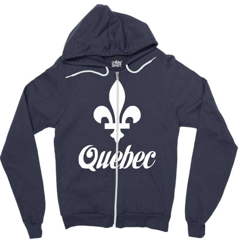 Quebec Canada Zipper Hoodie by MDK ART