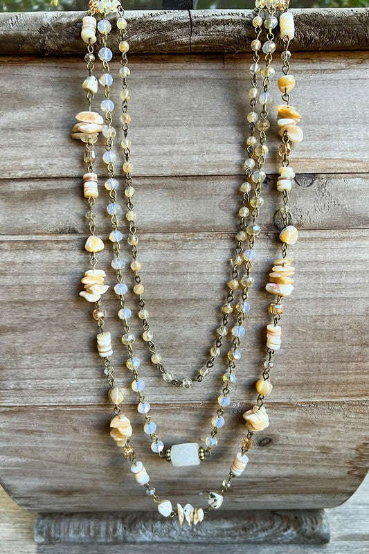 LAYERED MEDINA NECKLACE (BEIGE)