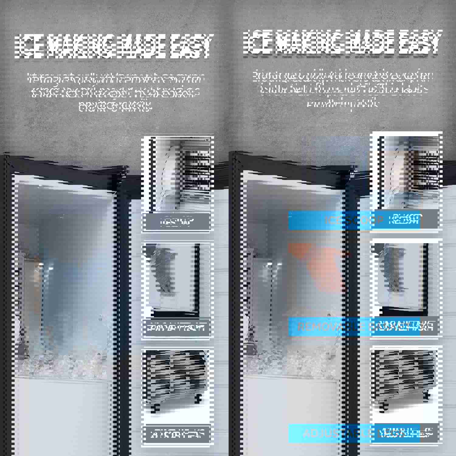 Newair 15” Undercounter 80lb Daily Clear Ice Cube Maker Machine with Self-Cleaning Function