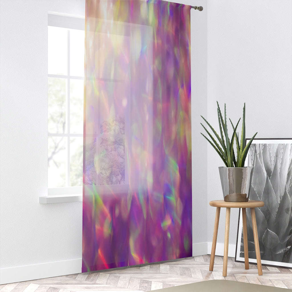 HOT PINK GLITTER REFLECTION - SHEER Window Curtain