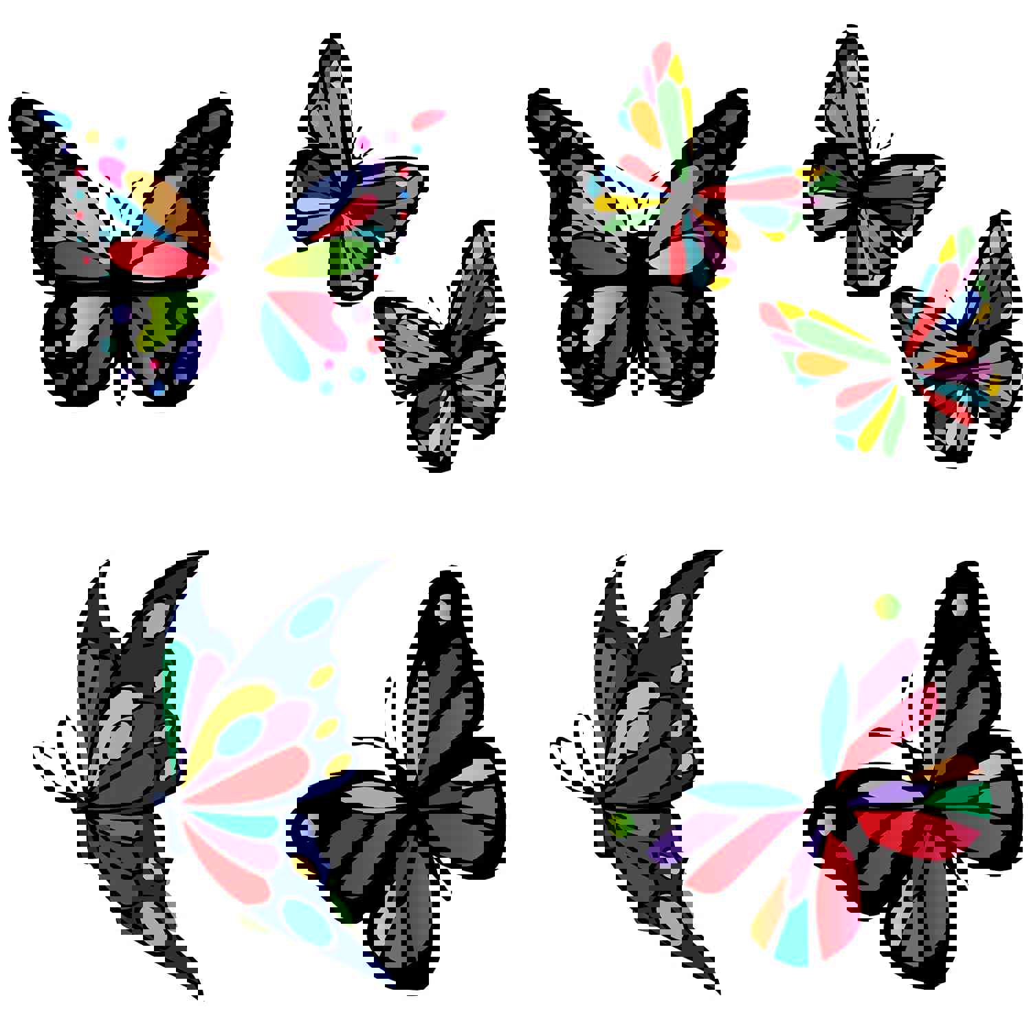 Craspire PVC Window Sticker Set - Butterfly Pattern, 16x16cm, 8pcs