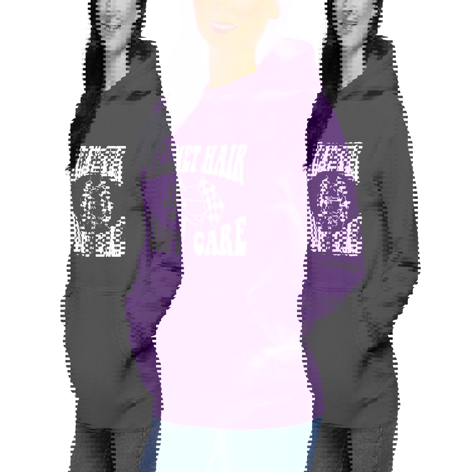 Helmet Hair, Don't Care! Race Car Driver Inspired Hoodie