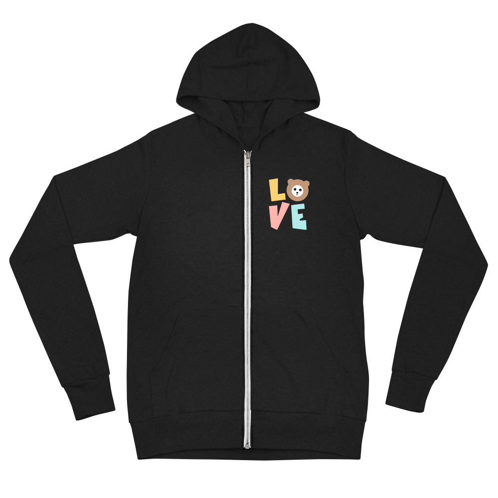 LOVE by Misa Zip Hoodie - Lightweight Unisex Hoodie with Kangaroo Pocket