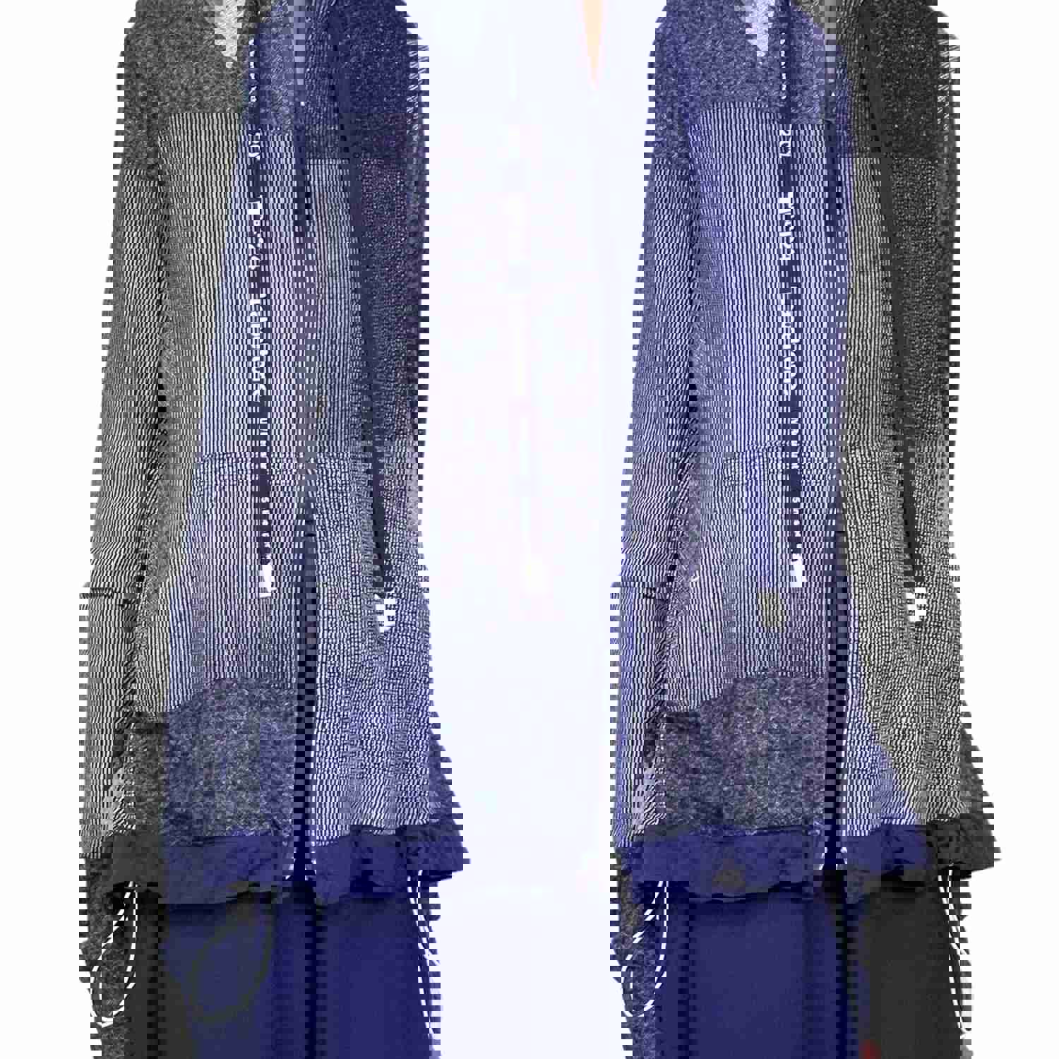 Printed French Terry Hooded Jacket with Front Pockets