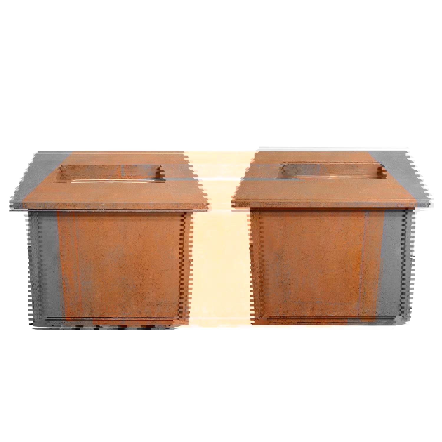 The Outdoor Plus 60 Rectangular Salinas Corten Steel Fire Table