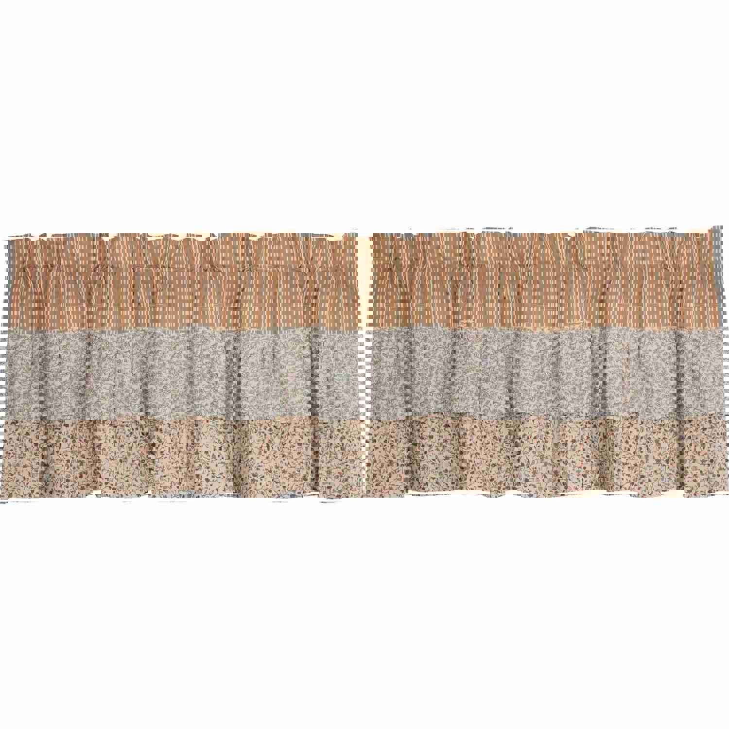 Kaila Gold Ticking Ruffled Valance