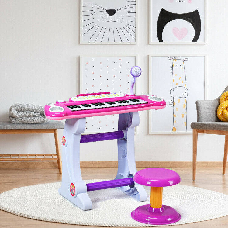 Costway 37 Key Electronic Keyboard Toy Piano for Kids - Pink