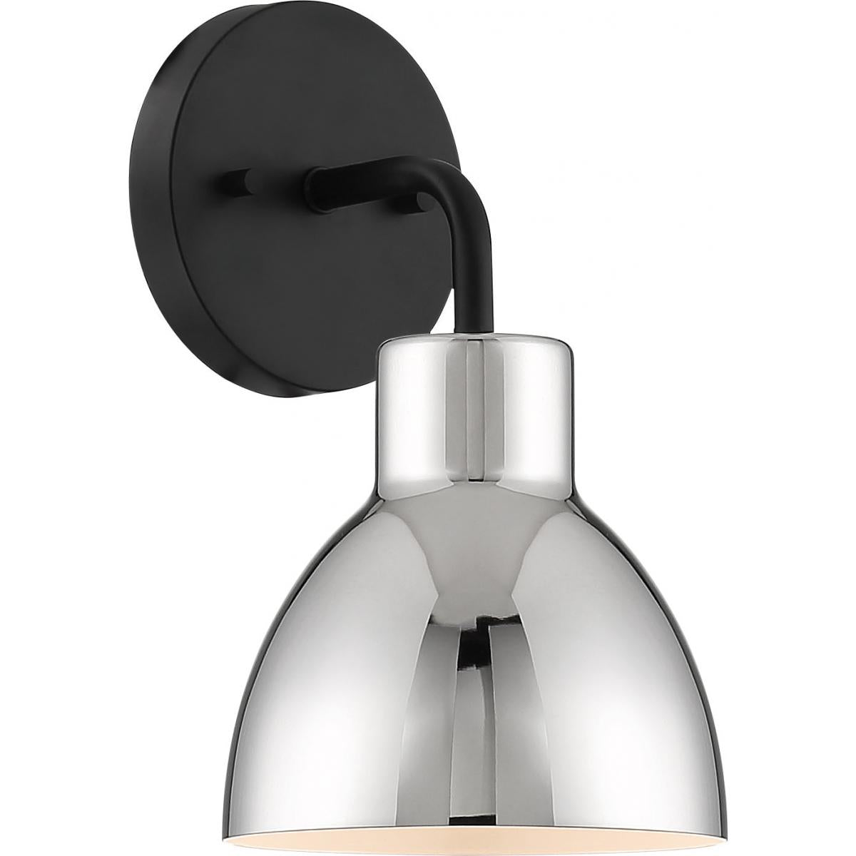 Sloan 1 Light Vanity - Matte Black and Polished Nickel Finish