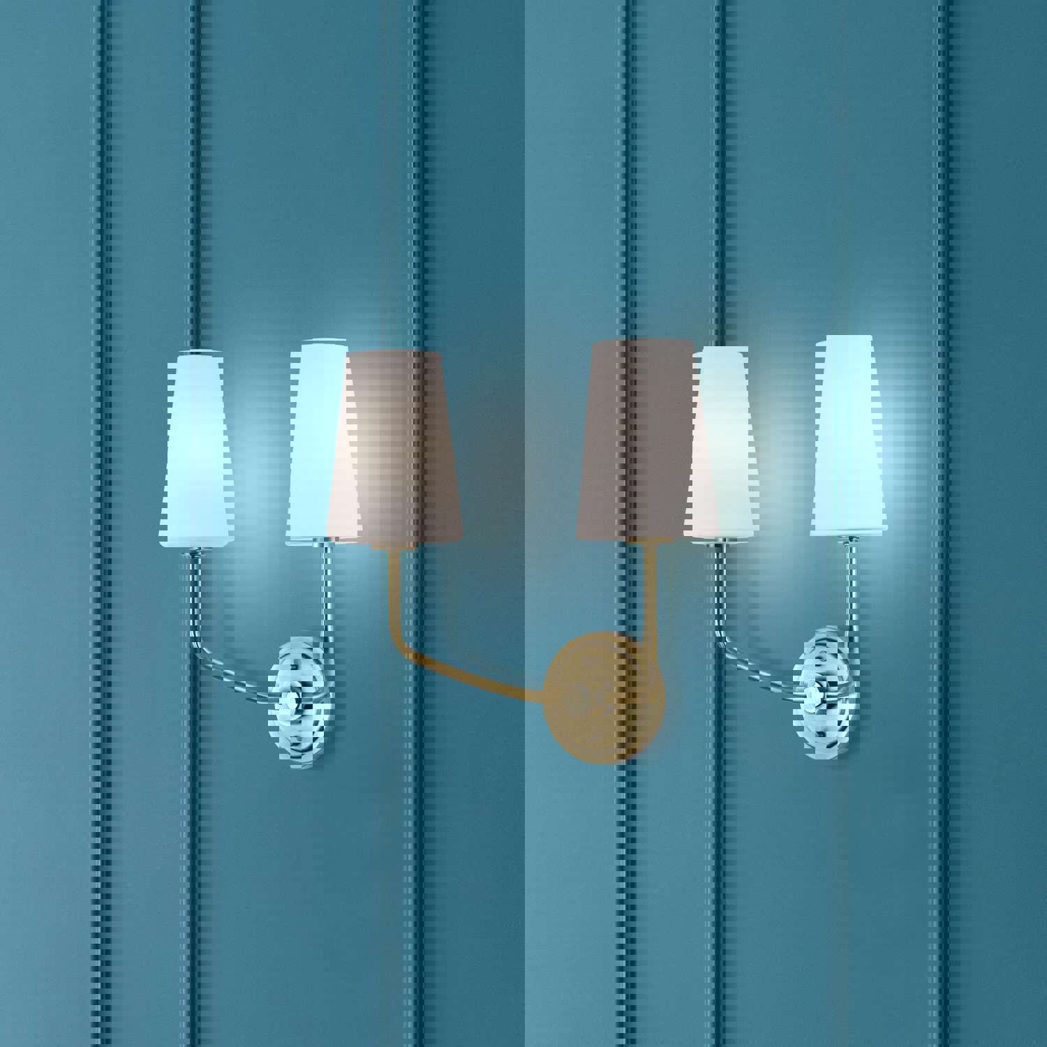 SATCO/NUVO Cordello 2 Light Sconce Vintage Brass Finish Etched White Opal Glass