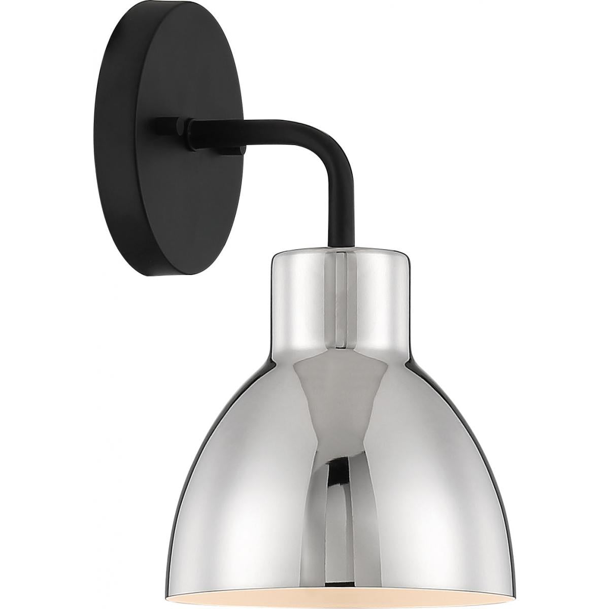Sloan 1 Light Vanity - Matte Black and Polished Nickel Finish
