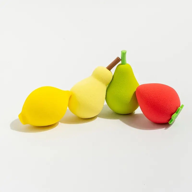 4pcs Fruit Beauty Eggs Super Soft Makeup Sponge Puff with Storage Box