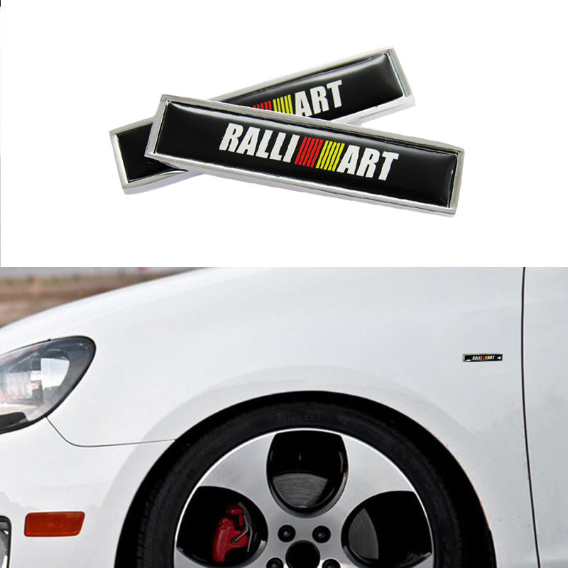 Luxury NEW Auto Car Body Fender Metal Badge Sticker For RALLIART Decal 2PCS