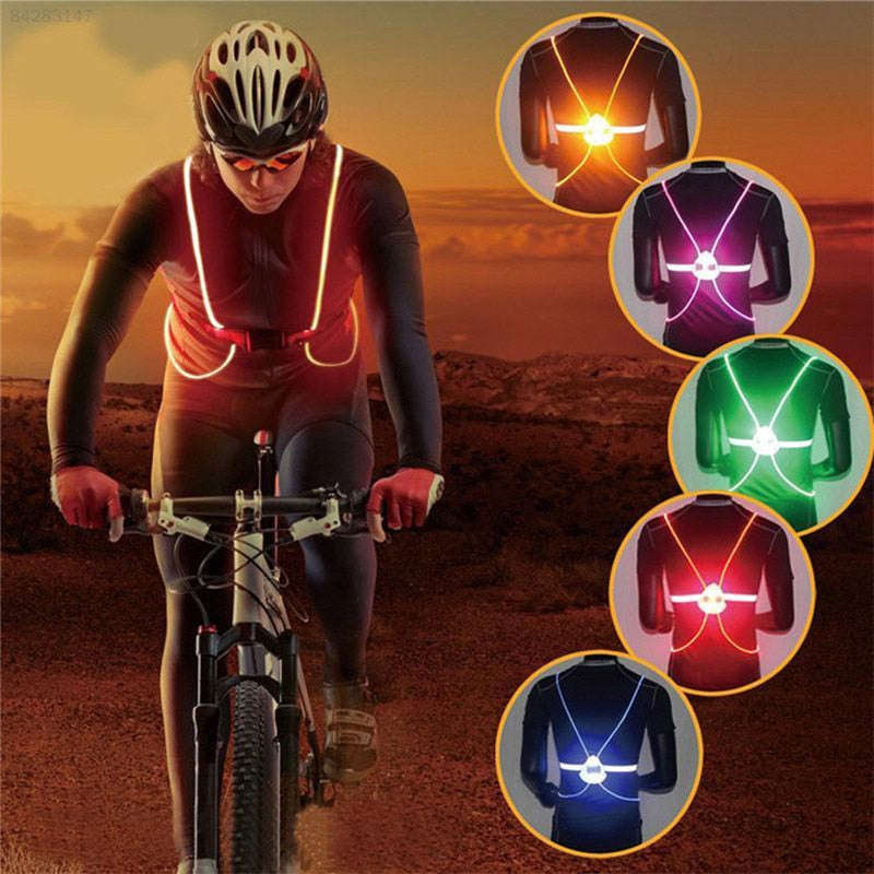 360 Reflective LED Flash Driving Vest - High Visibility Safety Vest for Night Running, Cycling, and Outdoor Activities