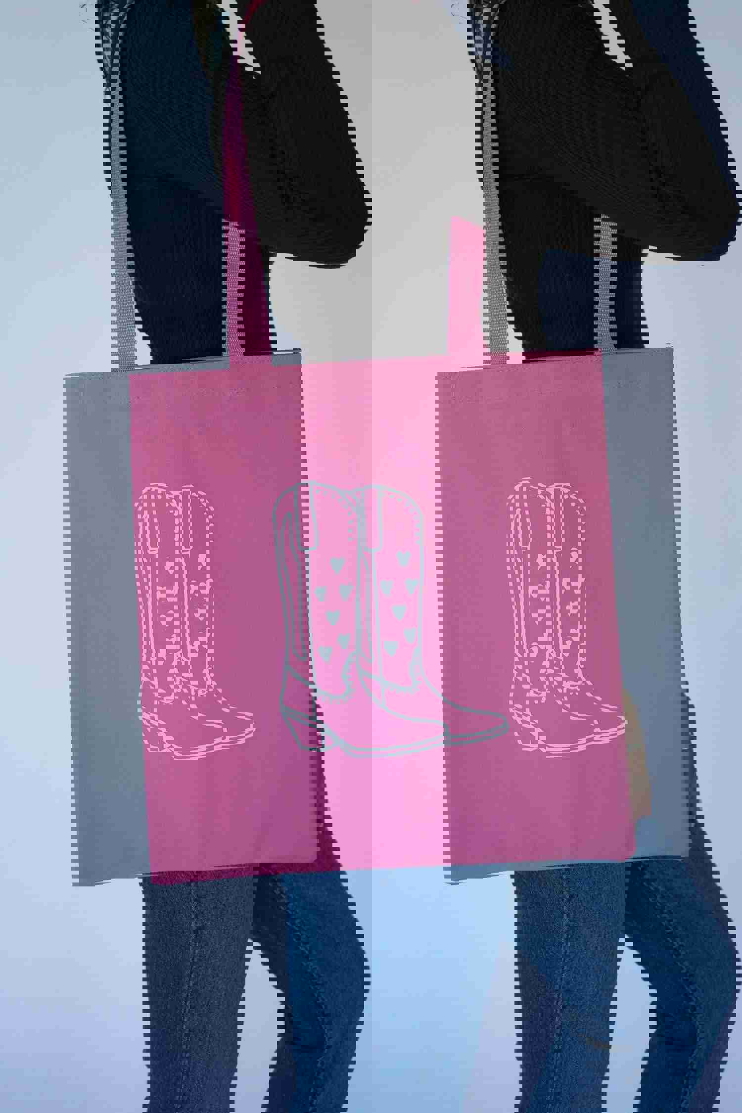 Pink Cowgirl Boots Tote