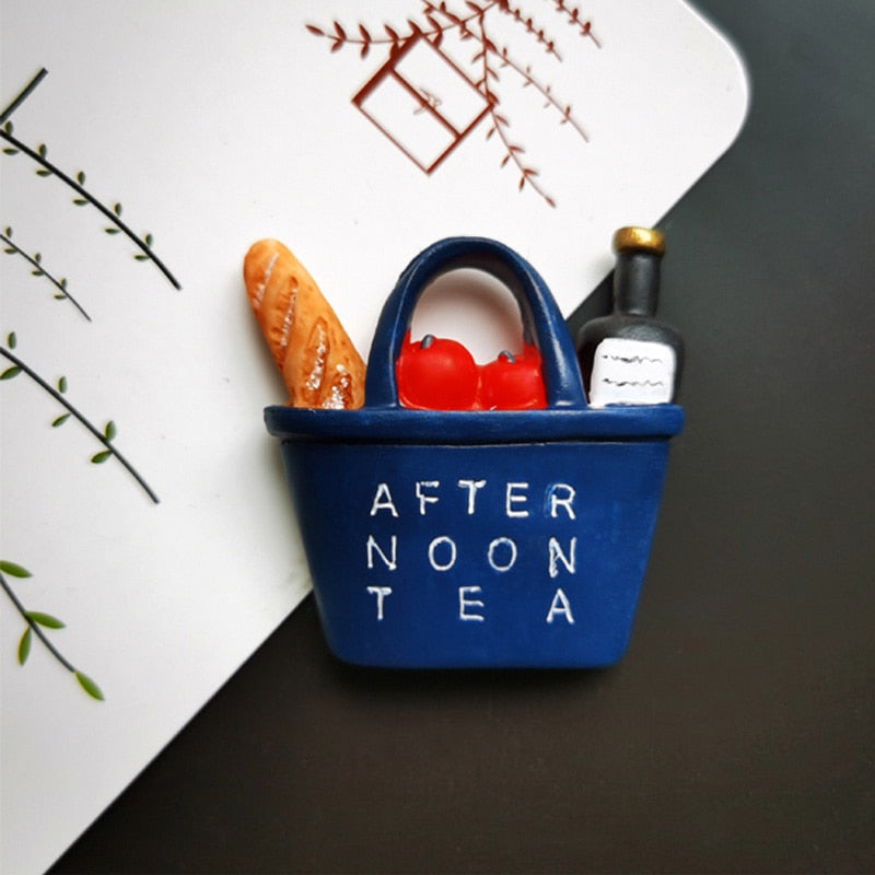 Qfdian 3D Creative Simulation Food Mini Fridge Magnets - Cute Home Decor