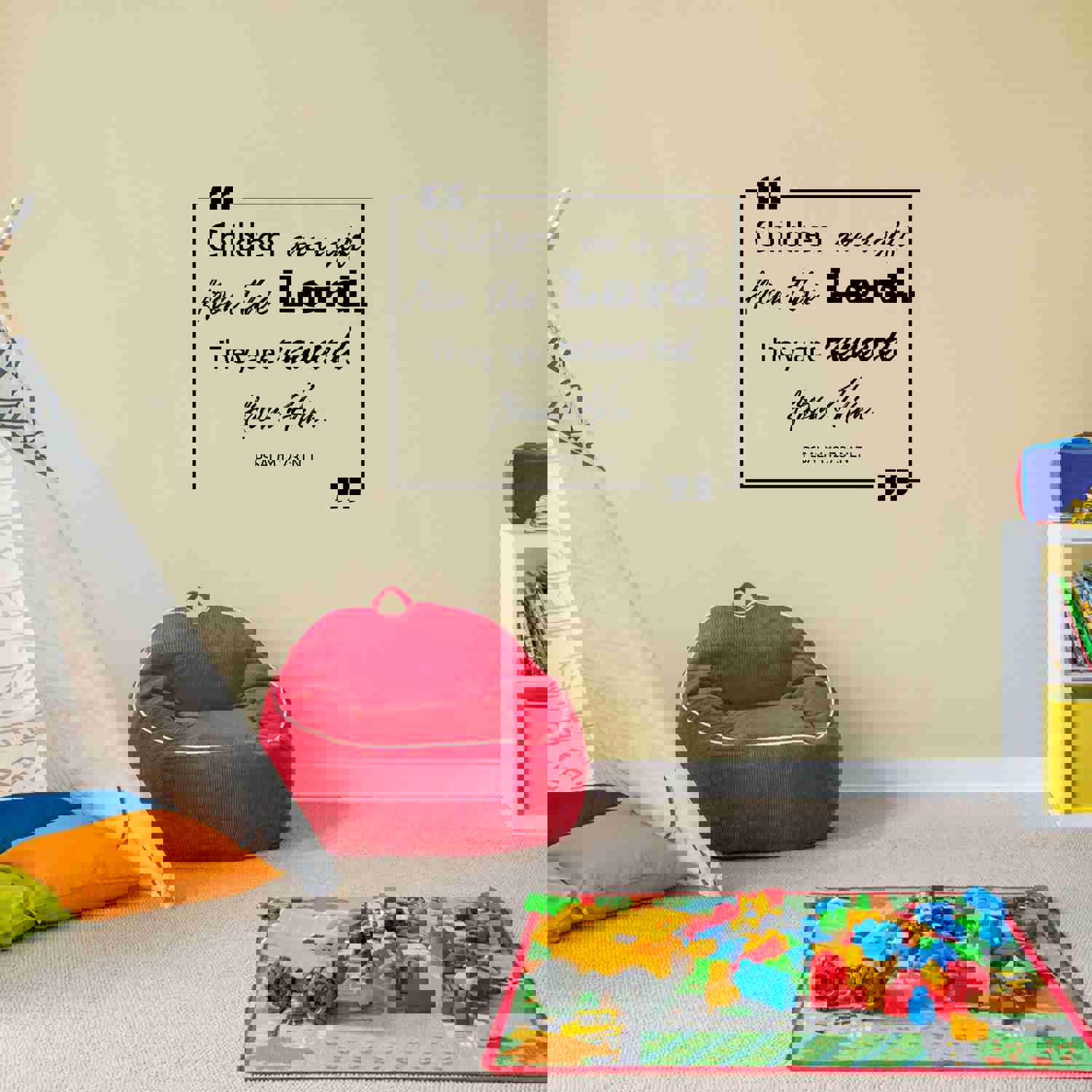 Baby Quotes Vinyl Wall Sticker Wall Decal - Gift from the Lord Psalm Baby Children Family Quote