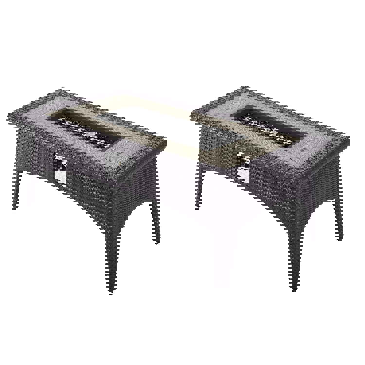 Splendor 43.5 Rectangle Outdoor Patio Fire Pit Table Espresso
