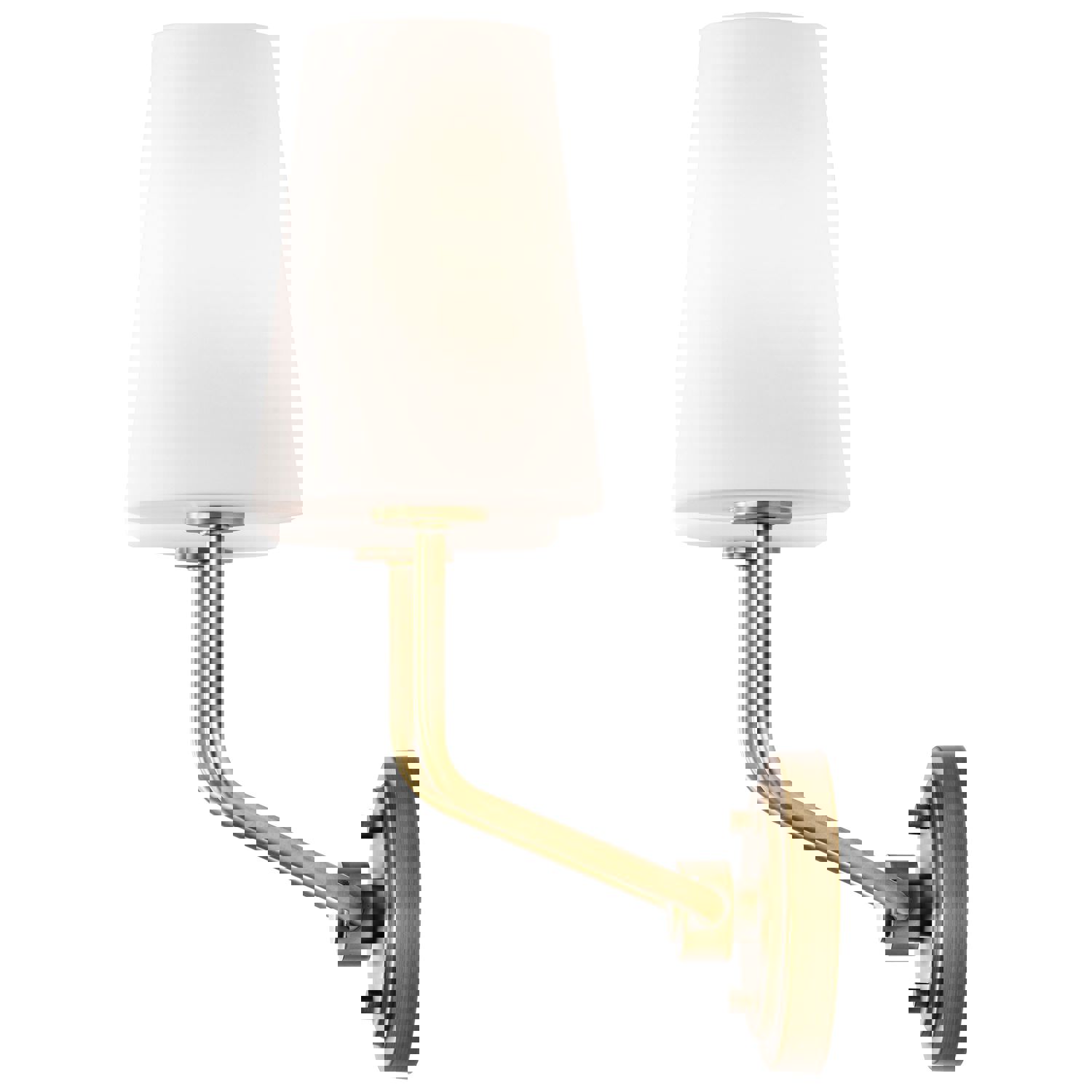 SATCO/NUVO Cordello 2 Light Sconce Vintage Brass Finish Etched White Opal Glass