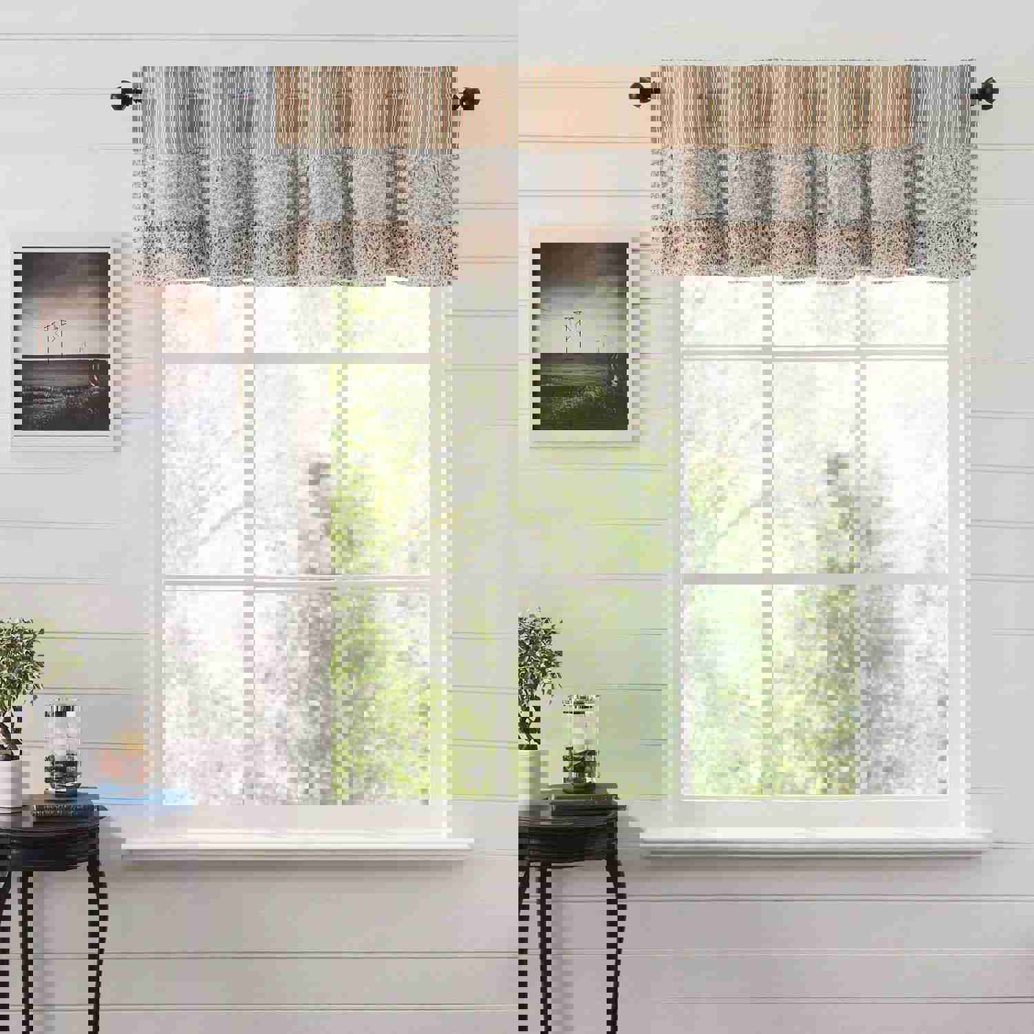 Kaila Gold Ticking Ruffled Valance